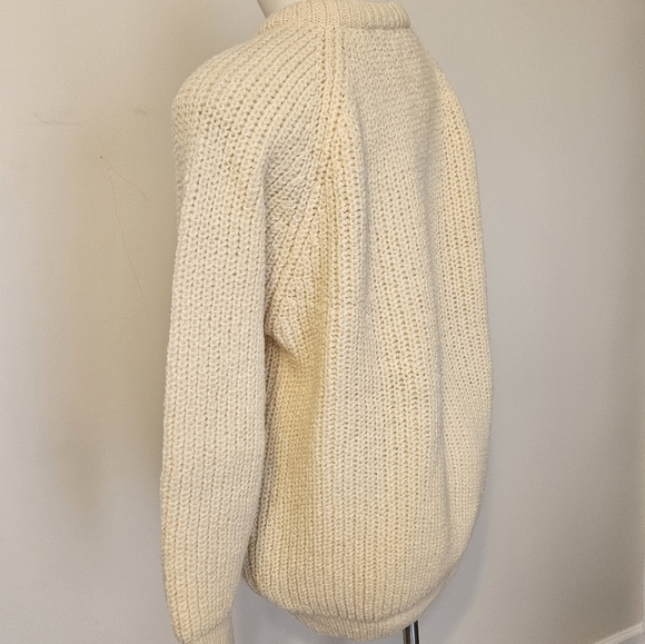KILKENNY IRELANF Cream Chunky Knit Cowl Neck Sweater Large - Picture 4 of 7